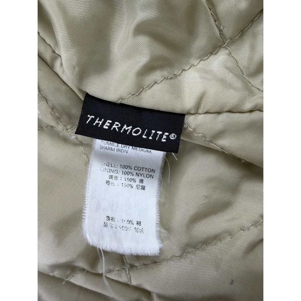 U2 Ladies Twill Quilted Thermolite Hooded Bomber Jacket Women M Beige Streetwear